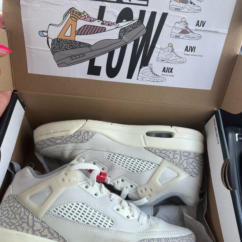 Jordan Spizike Low Sneakers - Sail and University Red - 6 Y / 7.5 W New in Box!